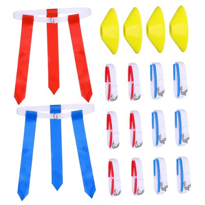 Football Gear Set 12 Belts 4 Cones Flags Storage Bag Best for Youth Football Training