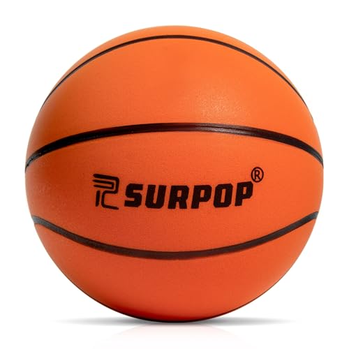 Surpop Silent Basketball Size 7 (29.5") – Realistic Basketball Weight & Feel, Quiet Airless Foam Ball for Indoor Apartment Training & Home Practice