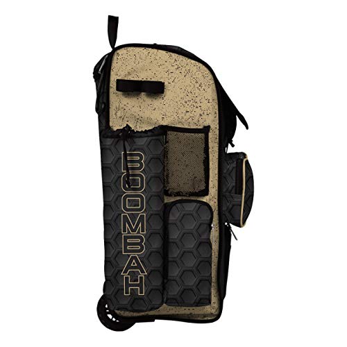Boombah Rolling Superpack 2.0 3DHC Baseball/Softball Gear Bag - 23-1/2" x 13-1/2" x 9-1/2" - Multiple Colors - Telescopic Handle and Holds 4 Bats - Wheeled Version - color: Black/Vegas Gold