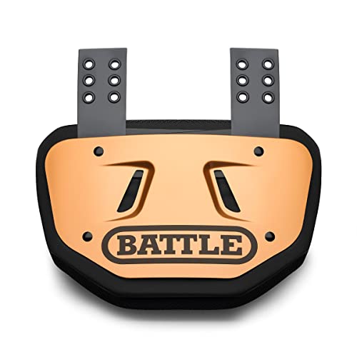 Battle Sports Football Back Plate – Hard Shell Lower Back Protector with Contoured Foam for High-Impact Protection for Youth, Kids and Adults - color: Gold, size: Youth