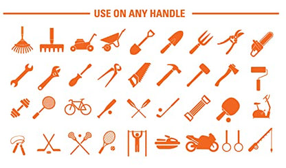 Silicone Rubber Grip Wrap for Tool Handles, Fitness and Sports Equipment - 1.7mm Thick - color: Orange