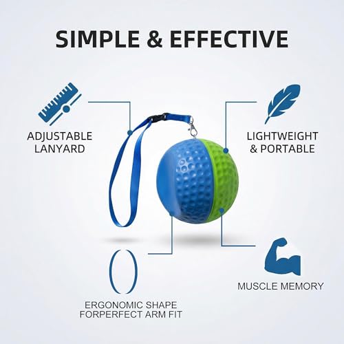 Golf Swing Training Aid Ball, Swing Corrector with Lanyard for Impact Precision & Consistent Swings, Ideal Golf Training Equipment for Men Women Juniors High-Density PU Foam