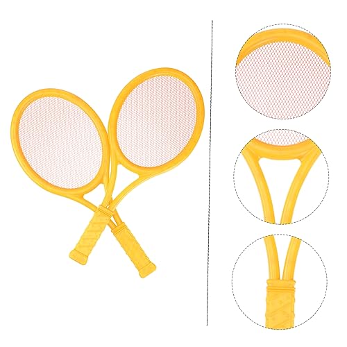 Outanaya 2Pcs Parent Outdoor Sports Racket Set Large Tennis Badminton Rackets for Includes Tennis Balls Badminton Shuttlecocks for Family Fun