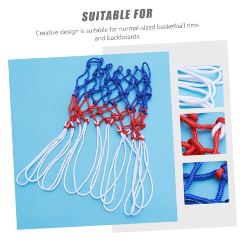 Toddmomy Tricolor Nylon Basketball Nets 4pcs Competition Supply Outdoor Sturdy Ball Mesh Replacement for Basketball Rim Hoop