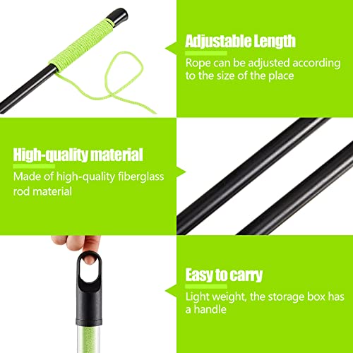 2 Pieces Golf Alignment String Line Putting Aid with Pegs Training String Guide 10 Inch for Alignment and Practice Indoor Trainer Line Green
