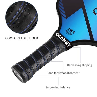 OLANNY Graphite Pickleball Paddles Set- Premium Rackets Fiber Face & Polymer Honeycomb Core Pickleball Set Includes Pickleball Paddles + Pickleball Balls+ Replacement Soft Grip + 1 Bag - color: gradient Pickleball Paddles