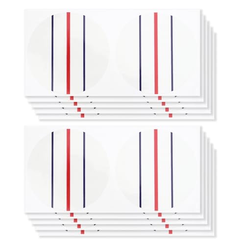 Create idea 10 Sheet (20 Circle Stickers) Golf Alignment Stickers Circle Diameter 37mm Triple Track Two Ball Putter Golf Stickers for Golf Enthusiasts, White, Dark Blue, Red