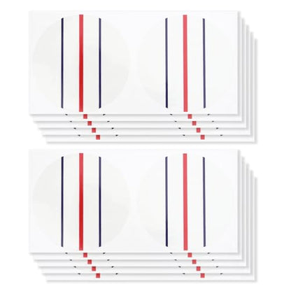 Create idea 10 Sheet (20 Circle Stickers) Golf Alignment Stickers Circle Diameter 37mm Triple Track Two Ball Putter Golf Stickers for Golf Enthusiasts, White, Dark Blue, Red