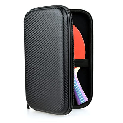 Rintifia® Ping Pong Paddles Case - Hard Shell Table Tennis Paddle Storage Bag for 2 Paddles & Multiple Balls - Anti-Drop, Anti-Wear - Great Gift for Table Tennis Lovers