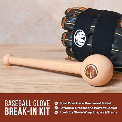 Rhino Wax - Baseball Glove Break-in Kits - May Include Premium Oil for Ball Gloves, Mallet for Breaking in, Shaping Wrap, and Microfiber Cloth - Everything to Get Your Glove Game Ready - size: Basic Breakin Kit