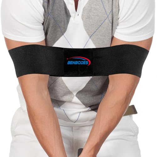 Golf Swing Training Aid - Muscle Memory & Connection Swing Corrector for Golfers, Arm & Elbow Posture Trainer for Right/Left Handed Beginners, Golf Trainer Arm Band for Indoor/Outdoor Club Practice - color: Black