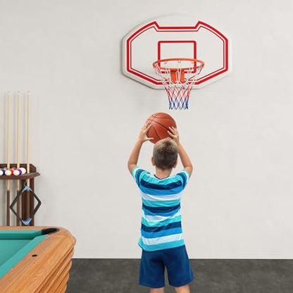 GYMAX Wall Mounted Basketball Hoop, 36" x 24" Shatterproof Backboard and 18 Inch Rim, Mini Basketball Hoop Indoor Outdoor for Home Door Youth Adults