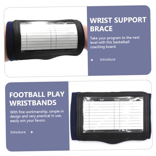 GALPADA 2 Pcs Football Play Wristband Card Holder, Soft Touch Multi-use Sports Wrist Wraps for Quarterback and Softball, Blue Adjustable Tactical Arm Bands for Outdoor Training