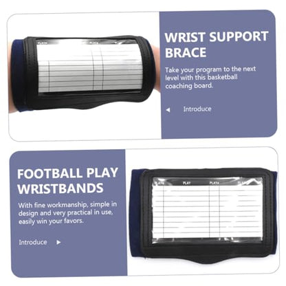 GALPADA 2 Pcs Football Play Wristband Card Holder, Soft Touch Multi-use Sports Wrist Wraps for Quarterback and Softball, Blue Adjustable Tactical Arm Bands for Outdoor Training