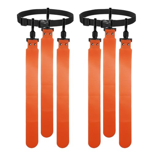Flag Football Set, Adjustable Flag Football Belt with 1 Belt and 3 Flags Easy Tear Away - color: Orange Red