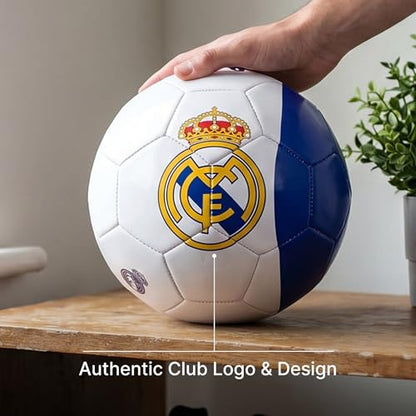 Maccabi Art Official Real Madrid Soccer Ball, Size 5 Football, Authentic Club Logo, Premium Fan Collectible for Training, Play & Display