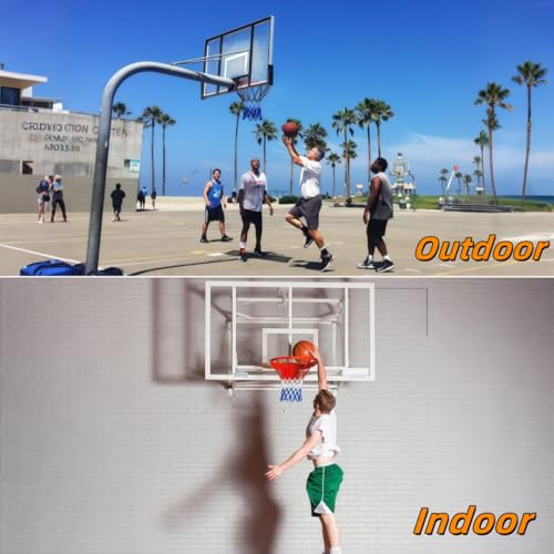 2 Pack Heavy Duty Basketball Net Replacement,2025 Upgrade Heavy Duty Basketball Net, All Weather Anti Whip,12 Loops Fits Standard Indoor or Outdoor Rims - color: White&Red&Blue+White&Red&Blue