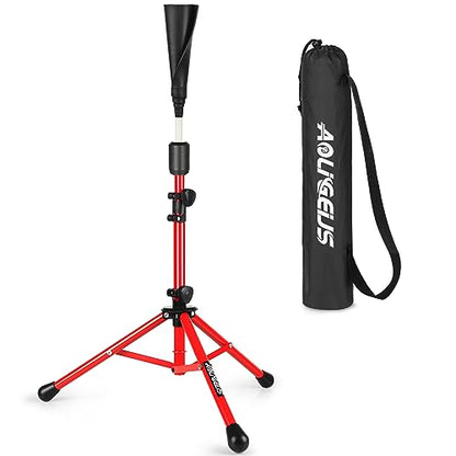 Baseball Tee Batting Tee Softball Tee Portable Travel Hitting Tee,Easy Adjustable Height,Stable Tripod Stand - color: Red Pro