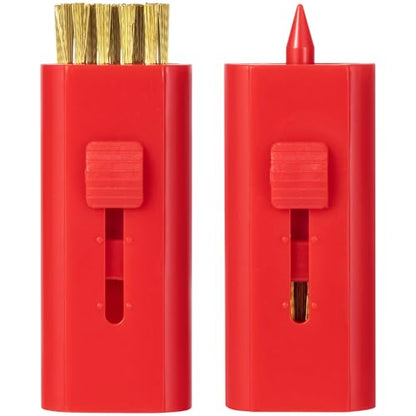 PAGOW 2 Pack Retractable Golf Club Cleaner Brush, Portable Double-Sided Golf Club Brush Groove Cleaner-Multicolor - color: Red