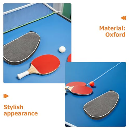 MAGICLULU 2pcs Table Tennis Racket Bag with Zipper Portable Waterproof Pingpong Paddle Case Gray Tote for Paddle and Ball Storage, Lightweight Sports Equipment Carrying Case for Training
