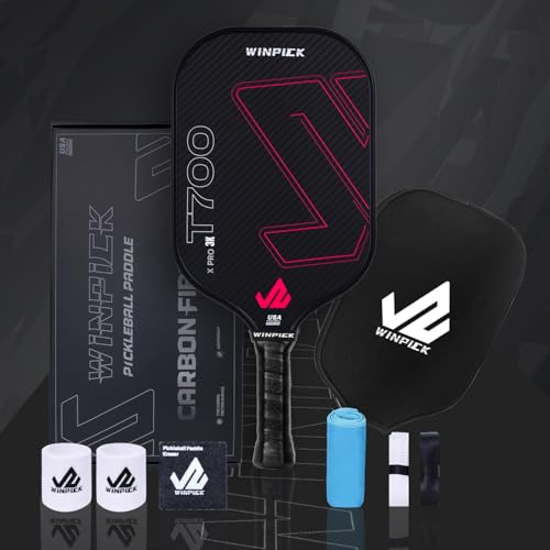Pickleball Paddle, T700 Raw Carbon Fiber Pickleball Paddle, Thermoformed Pickleball Racket with 16 MM Polypropylene Honeycomb Core, Non Slip Grip, More Control & Power, USAPA Approved