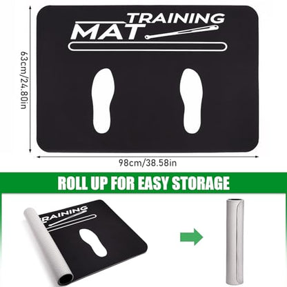 TOBWOLF Baseball Batting Mat, Softball & Baseball Hitting Mat with Home Plate for Batter, Anti-Slip Batting Cage Mat W/Batting Stance Alignment Guide for Swing Pitching Training - color: 25 x 38.6in Baseball Hitting Mat