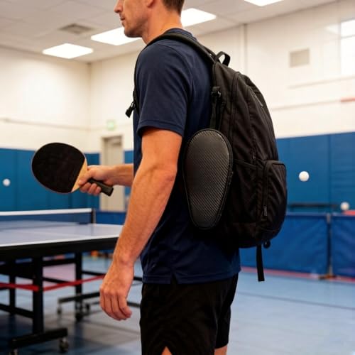 Colorful Table Tennis Racket Cover Ping Pong Paddle Bag Table Tennis Racket Case - color: Dark Charcoal for 2 rackets