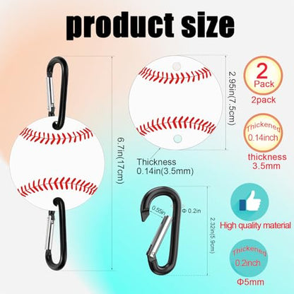 Baseball Bag Fence Hooks – Thick Fence Clips with Writable Acrylic Plates – Dugout Organizer for Baseball Gear, Backpacks, Helmets, Bottles, Team Gifts - style: 2 packs