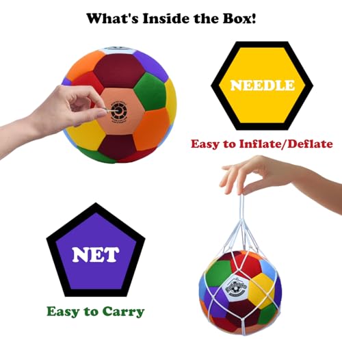 Indoor Soccer Ball Size 4 Soft & Safe Kids Indoor Ball for Home and Yards The House Ball Ideal for Silent Dribbling, Training, Perfect Soccer Gift, Fun Soft Soccer Ball