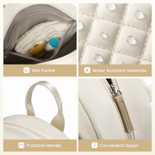 Pickleball Bags for Women Lightweight Crossbody and Stylish Quilted Pickleball Paddle Sling Bag Backpack - color: Beige, size: Large