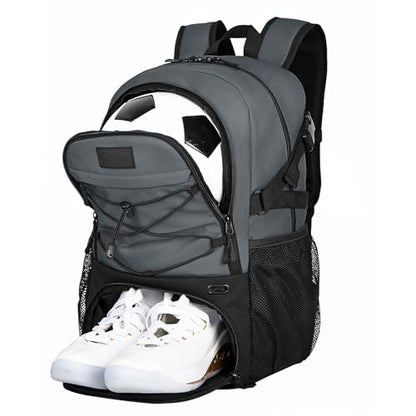 Goloni Soccer Backpack,Basketball Backpack with Ball Compartment & Shoe Compartment,Backpack for Basketball,Soccer - color: Dark Grey