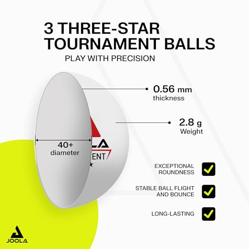 JOOLA Duo Pro Ping Pong Paddles Set of 2 - Professional Table Tennis Paddles, Three Advanced 3 Star Tournament Ping Pong Balls and Carrying Case - Advanced Table Tennis Rackets - color: Red
