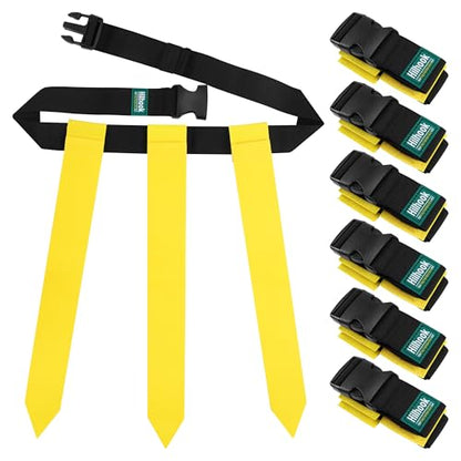 Flag Football Belts for Youth, Kids and Adults Sport Team Building and Competition Training - color: Yellow