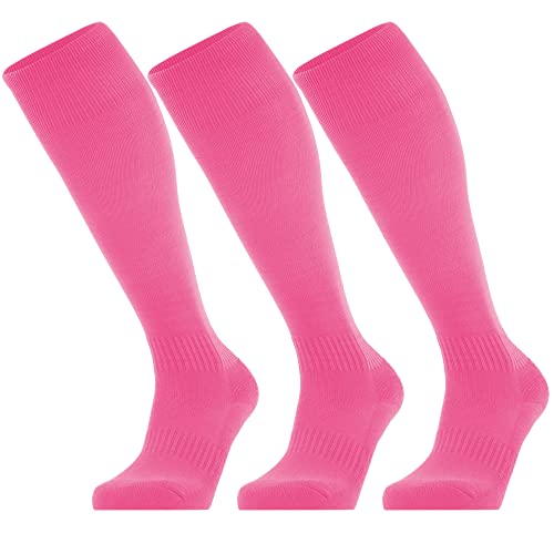 GRAPMKTG 3 Pack Softball Soccer Socks Baseball Football Socks for Youth Men and Women - color: Pink, size: X-Small