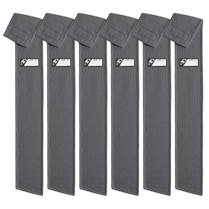 6 Pcs Grey Thin Football Towels with Hook & Loop,Microfiber Football Twels Bulk,Clean Hands Sports Towel,Football Equipment Accessory - color: Grey