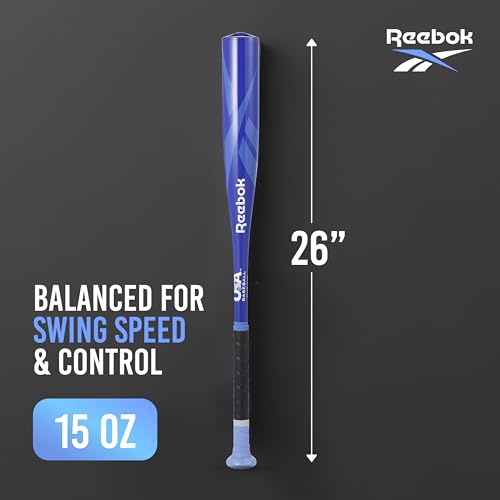 Reebok - T Ball Bat, 26-Inch Aluminum Bat for Kids & Youth, Baseball Bat for Practice, Training, and Beginners (Blue) - color: Blue