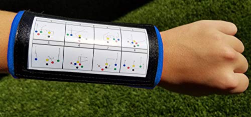 Y23 - Football Wristbands - Wrist Coach - QB Wristband - Football Play Wristbands - Playbook Wristband - color: Blue, size: 8 Pack
