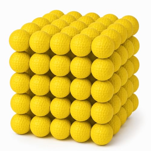 ZenNex 120 Pcs Foam Golf Practice Balls，Lifelike Touch, Durable Construction, Restricted Flight Distance, Ideal for Indoor and Outdoor Practice and Party Decoration. - color: Yellow