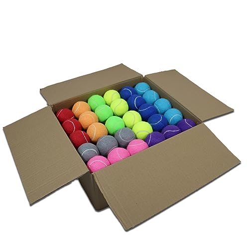 Tennis Balls,8/18/40/90 Pack Training Tennis Balls Practice Balls with Mesh Bag for Easy Transport, Pet Dog Playing Balls, fit for Beginner Training Ball - color: Multi-Color, size: 90 Pack