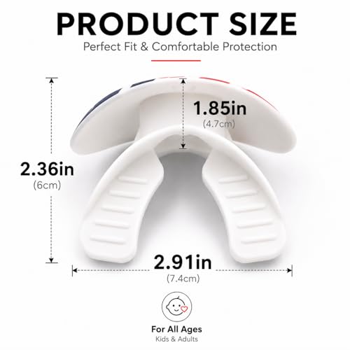 Football Mouth Guard with Strap, Breathable MouthGuard for Youth and Adults, Teeth and Lip Protector