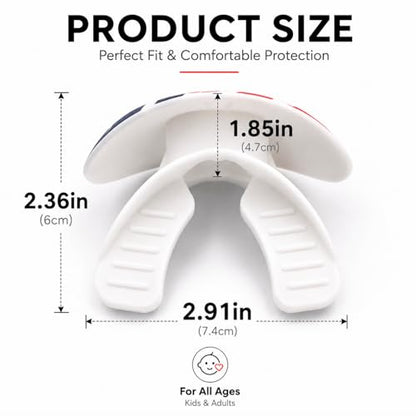 Football Mouth Guard with Strap, Breathable MouthGuard for Youth and Adults, Teeth and Lip Protector