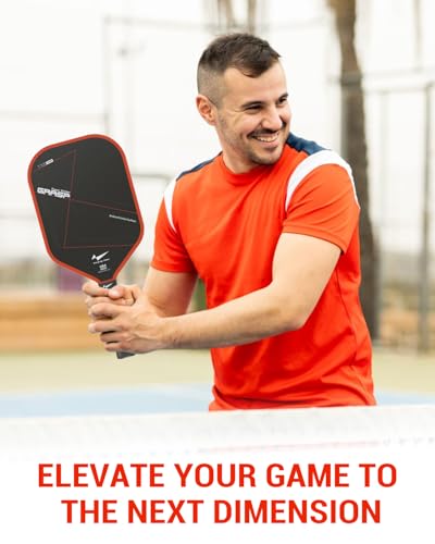 Warping Point Pickleball Paddle, Carbon Fiber Paddle with Endura Friction Surface, Polymer Honeycomb Core, Design for Ultimate Spin & Power, Large Sweet Spot & Contro, USAP Approved