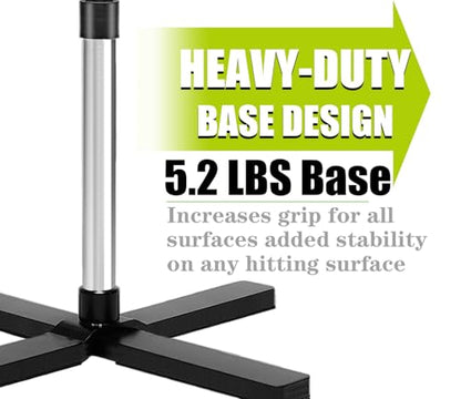 TARUMG Portable Batting Tee for Baseball/Softball, Height Adjustment from 25-47 inches, Heavy Duty Baseball Tee with Detachable Rubber Top, Easy Assembly Hitting Tee for Kids/Youth/Adults - style: Basic&Silver 25“-37”