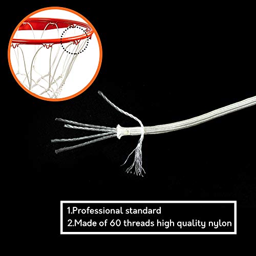 KATOP Premium Quality Professional Heavy Duty Basketball Net Replacement - All Weather Anti Whip,Fits Standard Indoor or Outdoor Rims - 12 Loops