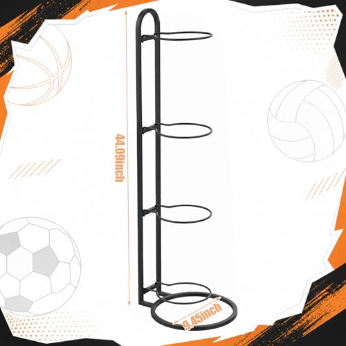 Thenshop Ball Storage Rack Cube Ball Storage Holder Vertical Balls Rack Basketball Stand Carbon Steel Sport Equipment Organizer for Basketball Football Volleyball