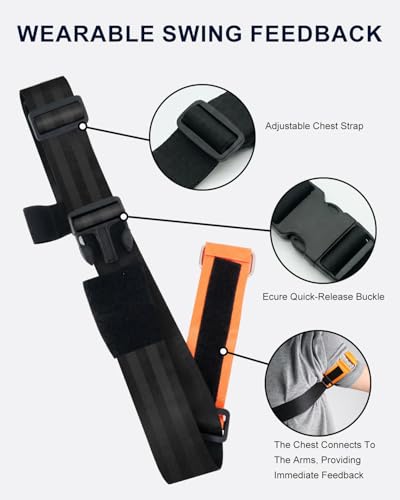 BoomBa Golf Swing Training Aid Strap, Adjustable Trail Arm Connection Trainer, Instant Feedback Golf Arm Band to Help Reduce Chicken Wing and Improve Swing Path