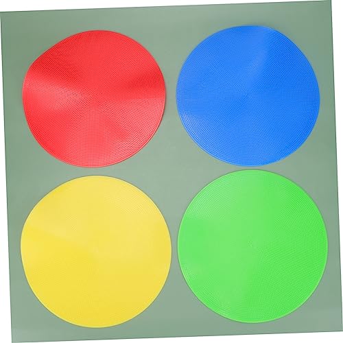 4pcs Round Soccer Training Markers Spot Markers for Agility Drills Yellow Red Blue Green for Football Basketball Gym Class Activities
