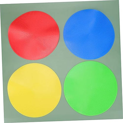 4pcs Round Soccer Training Markers Spot Markers for Agility Drills Yellow Red Blue Green for Football Basketball Gym Class Activities