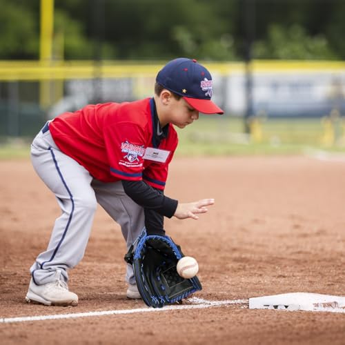Baseball Glove,Baseball Softball Mitt with Ball for Kids Youth Adults Training and Beginner,Right Hand Throw,Left Hand Glove - color: Black Blue, size: 10.5"