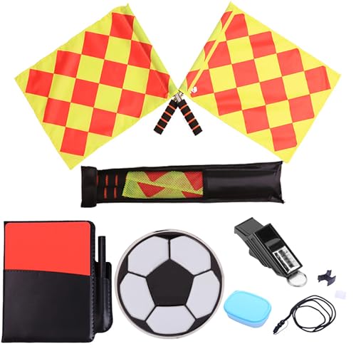 VolksRose Football Referee Card Set, Sport Warning Referee Red Yellow Cards, Sports Referee Kit Bag Red Yellow Cards with Wallet Score Sheets Pencil for Football Soccer Basketball Match School
